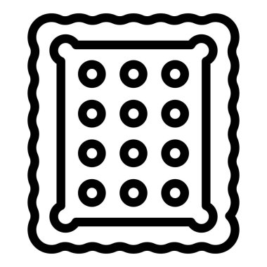 Atıştırmalık kurabiye ikonu ana hatları vektörü. Yemek bisküvisi. Şekil şekeri