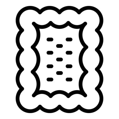 Kraker simgesi ana hat vektörü. Yemek bisküvisi. Kare kek