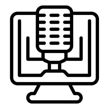 Ses kitabı simgesi ana hatları vektörü. İş fikri. Başarı yaratıcı