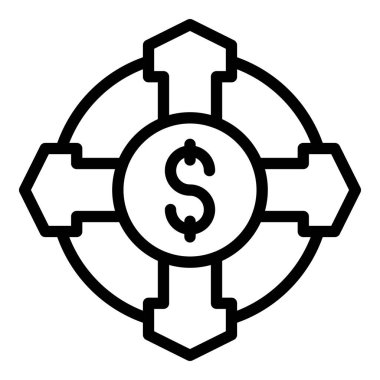 İş yönü simgesi ana hatları vektörü. Başarı fikri. Bitki yatırımcısı