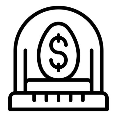 Hizmet parası kuvöz ikonu ana hatları vektörü. İş fikri. Başlangıç başarısı