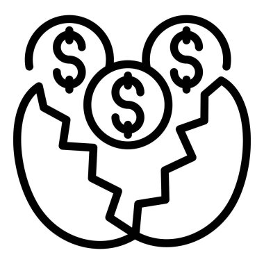 Para büyümesi kuvöz ikonu ana hatları vektörü. Fikir açılışı. İnsanların ilerlemesi