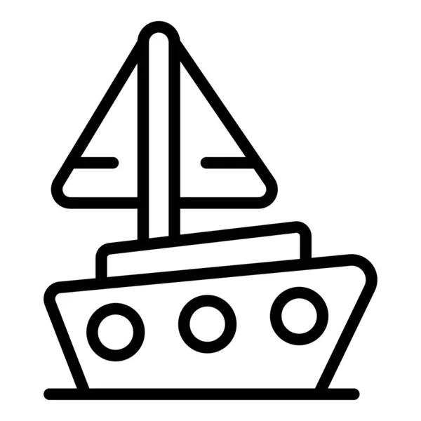 Malte Navire Icône Contour Vecteur Point Repère Skyline Carte Ancienne — Image vectorielle