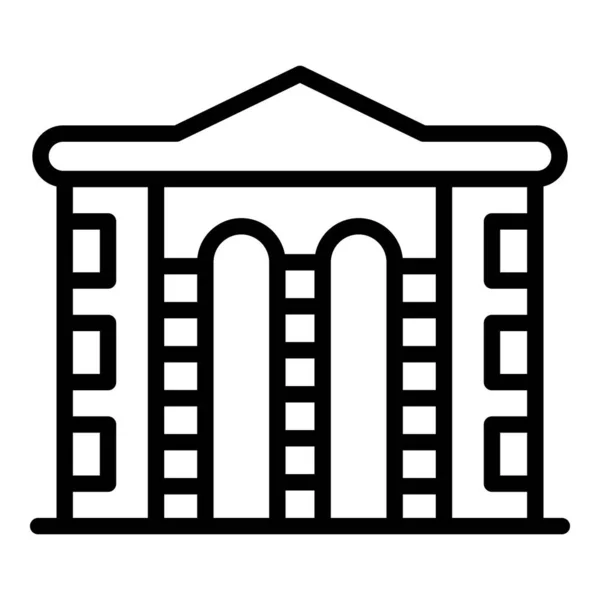 Вектор Контура Древней Арки Европейский Горизонт Эмблема Паб — стоковый вектор