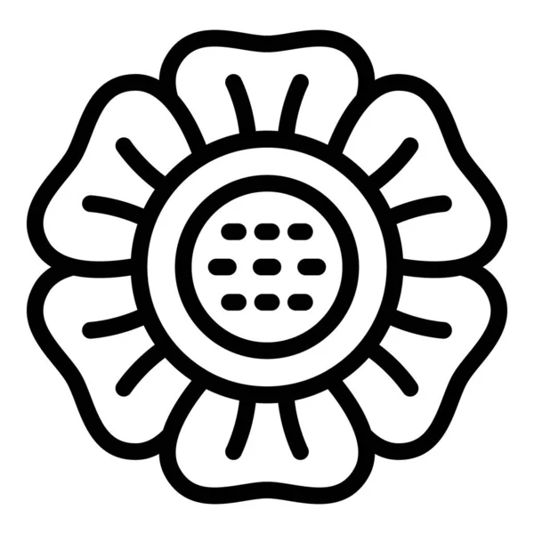 Вектор Контуру Піктограм Тропічної Рифлеї Квіткова Рослина Квіткові Джунглі — стоковий вектор