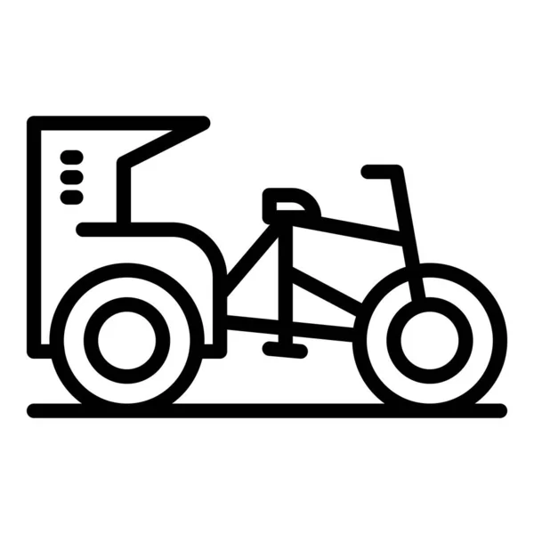 Vieux Vélo Icône Contour Vecteur Vélo Indien Ancien Vélo — Image vectorielle