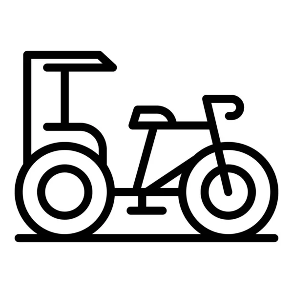 Ινδικό Εικονίδιο Trishaw Διάνυσμα Περίγραμμα Παλιό Ποδήλατο Ασιατικό Ποδήλατο — Διανυσματικό Αρχείο