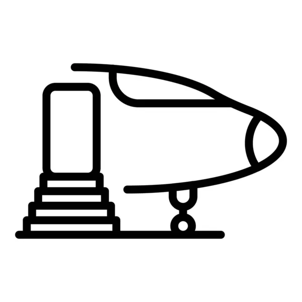 Вектор Очертаний Иконок Лестницы Самолет Летит Бизнес Рейс — стоковый вектор