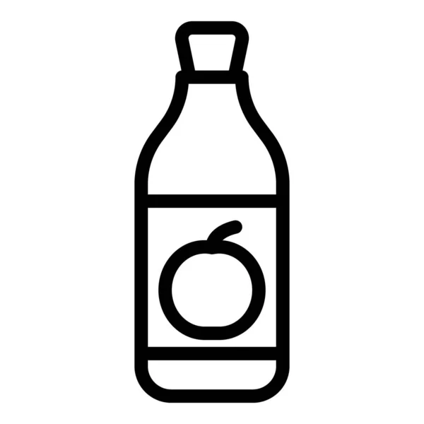 Juice Flaska Ikon Kontur Vektor Kost Mat Ekologisk Medicin — Stock vektor