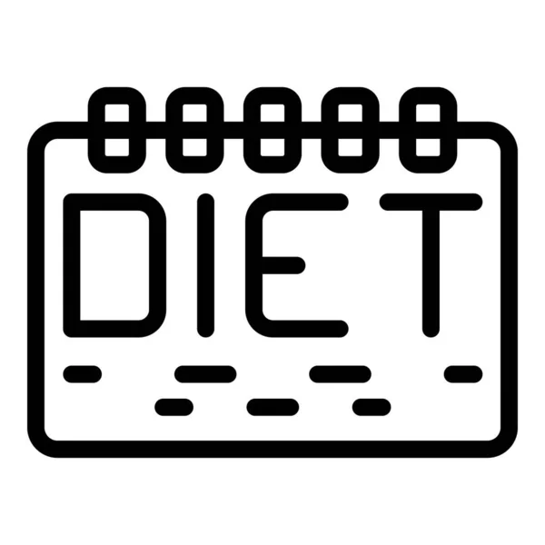 Διατροφή Ημερολόγιο Εικονίδιο Διάνυσμα Περίγραμμα Διατροφή Τροφίμων Οργανικό Μαγείρεμα — Διανυσματικό Αρχείο