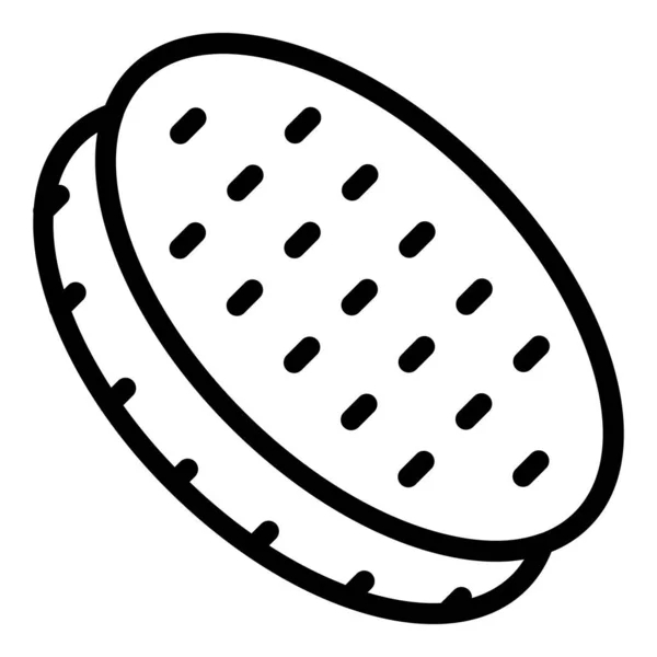 Sweet Biscuit Icône Contour Vecteur Biscuit Gâteau Carré — Image vectorielle