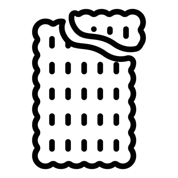Paquet Biscuit Icône Contour Vecteur Casse Croûte Forme Grain — Image vectorielle