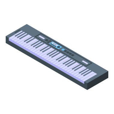 Ses sentezleyici ikon izometrik vektörü. Piyano müziği. Klavye aracı