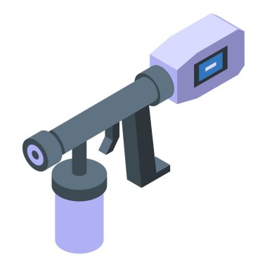 Elektriksel boyacı ikonu izometrik vektörü. Boya spreyi. Silah arabası.