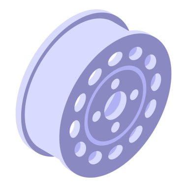 Sürücü tekerleği izometrik vektörü. Araba tamiri. Spor hızı