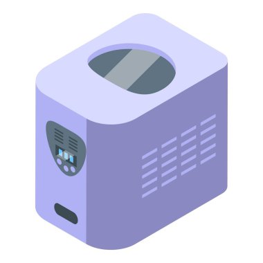 Ekmek ev ikonu izometrik vektörü. Ev aşçısı. Fırın makinesi