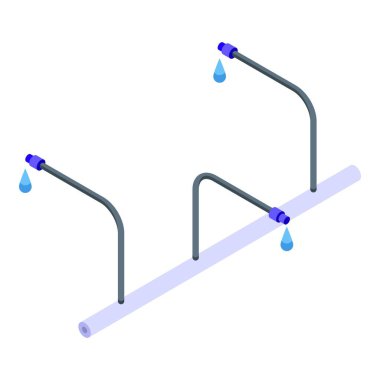 Su sistemi ikon izometrik vektörü. Bahçe borusu. Çiftlik hortumu
