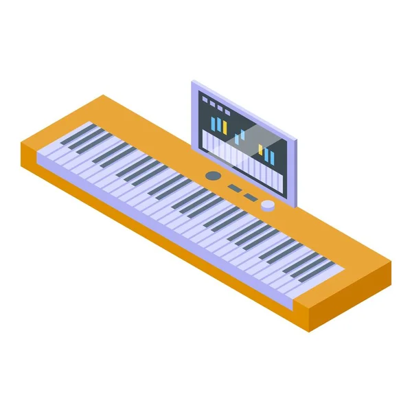 Szintetizátor Ikon Izometrikus Vektor Zongorazene Billentyűs Hangszer — Stock Vector