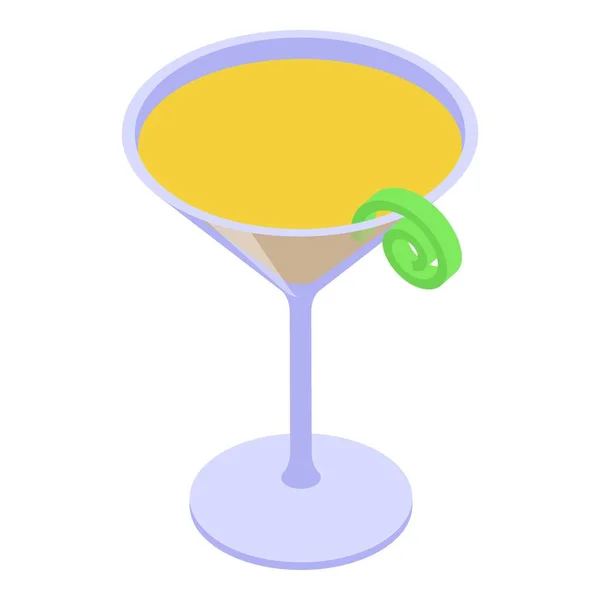 Egy Koktél Ikon Izometrikus Vektor Tequila Pohár Alkoholmész — Stock Vector
