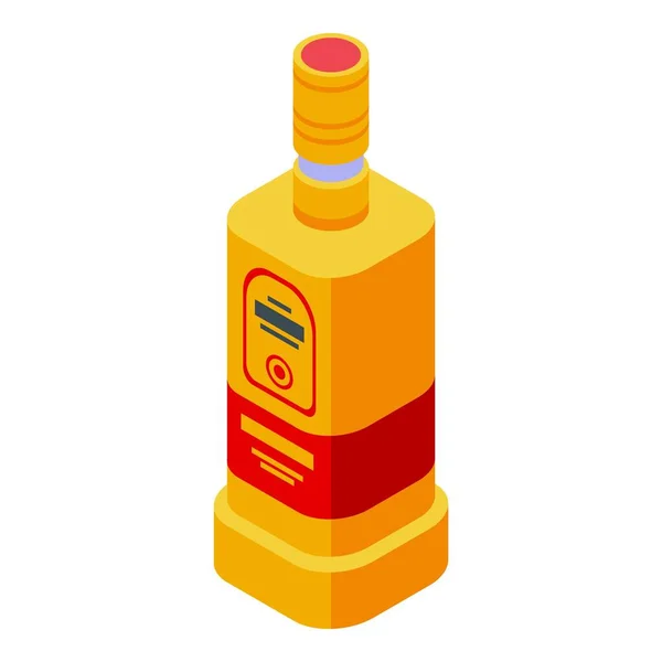 Gold Tequila Symbol Isometrischen Vektor Glas Alkohol Bar Drink — Stockvektor