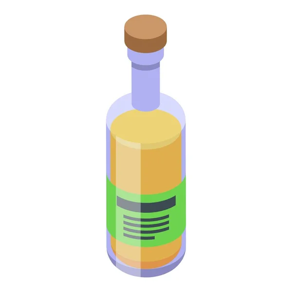 Ícone Garrafa Tequila Vetor Isométrico Copo Álcool Barra Bebidas — Vetor de Stock