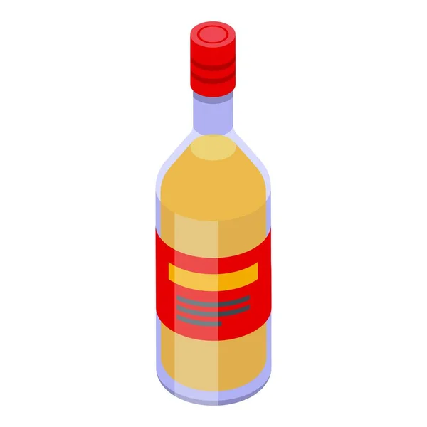 Icona Tequila Limone Vettore Isometrico Alcol Vetro Drink Bar — Vettoriale Stock