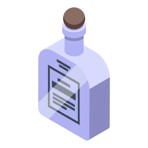 Trinken Flasche Symbol Isometrischen Vektor Glas Alkohol Lattenschuss — Stockvektor