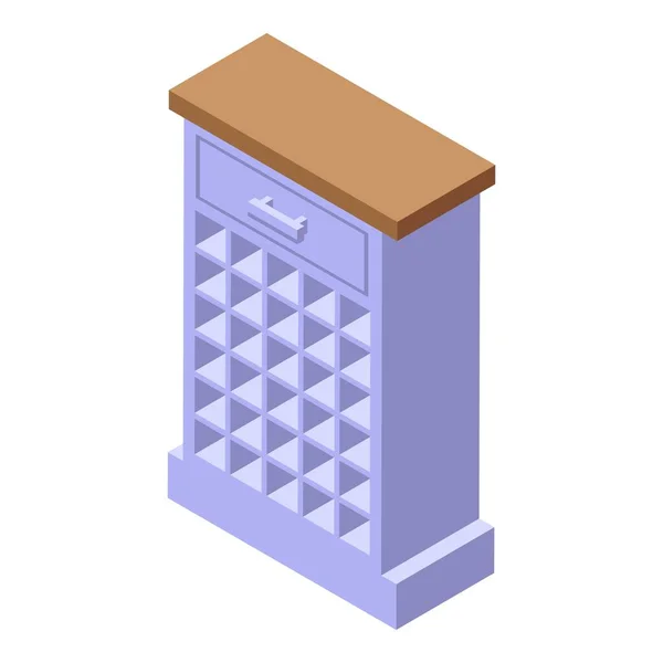 Haushalt Kabinett Symbol Isometrischen Vektor Zimmernahrung Möbelkiste — Stockvektor