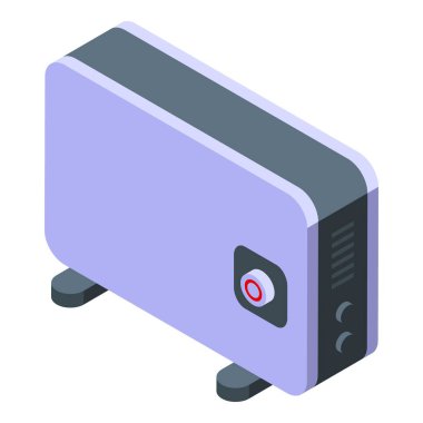 Radyatör enerji ikonu izometrik vektörü. Oda iklimi. Yurt içi ekipman