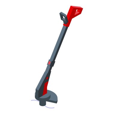 Motor budayıcı ikon izometrik vektörü. Çimenler. Araç makinesi