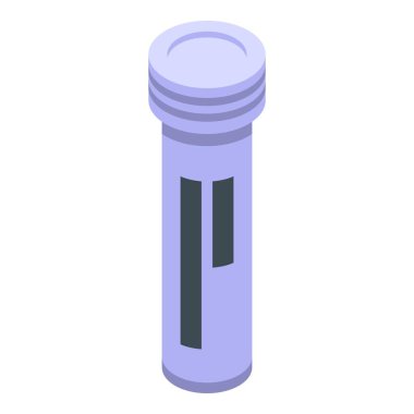 Hamilelik testi tüpü izometrik vektörü. İdrar hamile. Pozitif çubuk