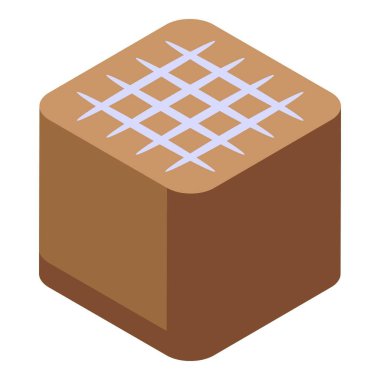 Kakao ikon izometrik vektörü. Çikolata festivali. Pasta.