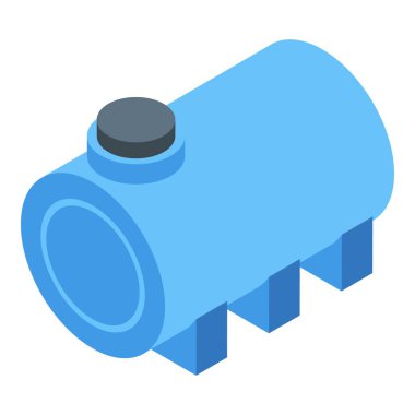 Su tankı ikonu izometrik vektörü. Bir galon soğutucu. Ofis şişesi