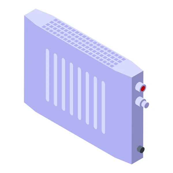 Ikona Ústředního Vytápění Izometrický Vektor Pokojový Radiátor Moderní Interiér — Stockový vektor