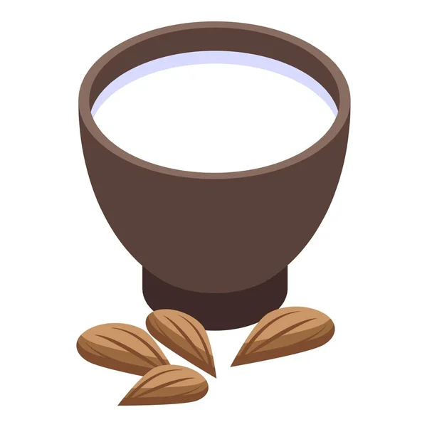Изометрический Вектор Миндального Молока Овощи Веганский Напиток — стоковый вектор