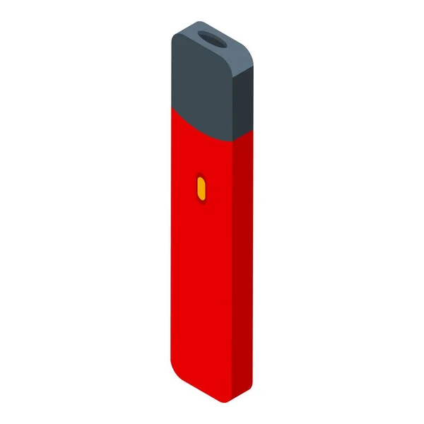 红色电子雪茄图标等距矢量 外带果汁 电气烟雾 — 图库矢量图片