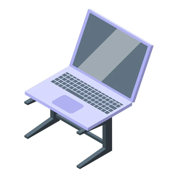 Ergonomisches Laptop Symbol Isometrischer Vektor Bürotelefon Arbeitsschale — Stockvektor