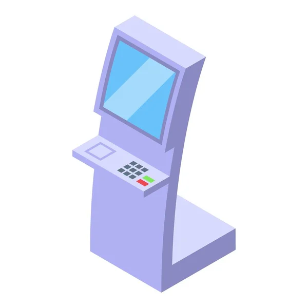 Ikona Ekranu Dotykowego Bankomatu Wektor Izometryczny System Telefoniczny Inteligentne Technologie — Wektor stockowy