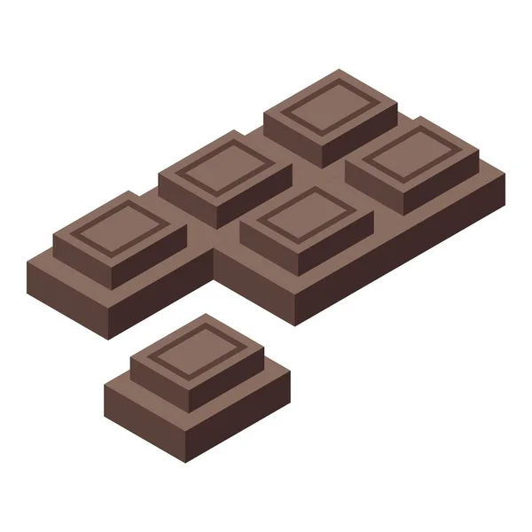 Csokoládé Szelet Ikon Izometrikus Vektor Cukorfesztivál Kakaó Sötét — Stock Vector