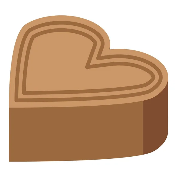 Corazón Icono Chocolate Vector Isométrico Dulces Panadería Chocolate Negro — Vector de stock