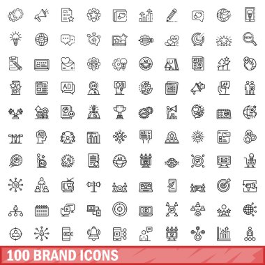 100 marka simgesi. Beyaz arkaplanda izole edilmiş 100 marka simgesi vektörünün taslağı