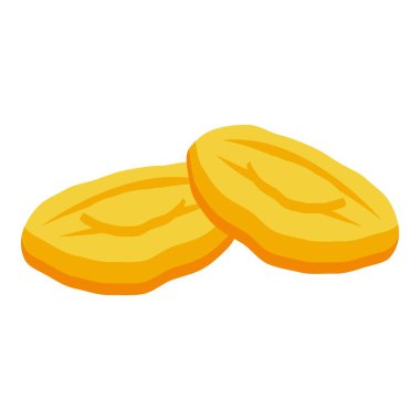 Egzotik kuru meyve ikonu izometrik vektörü. Organik meyve. Atıştırmalık