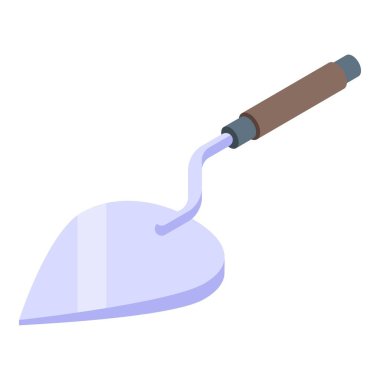 Trowel ikon izometrik vektörü. Ev tadilatı. Kapı eski