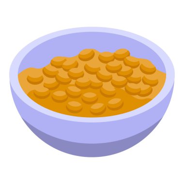 Diyet soya ikonu izometrik vektörü. Vejetaryen organik. Sağlık tohumları