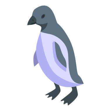 Penguen hayvan ikonu izometrik vektörü. Arjantin seyahati. Seyahat durumu