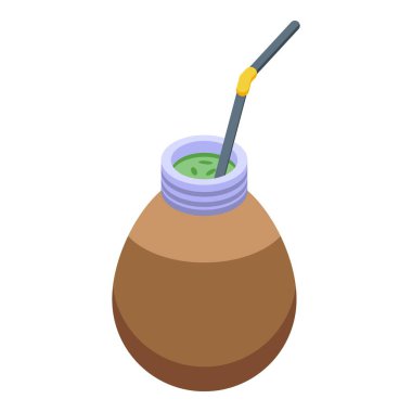 Arjantin meyve suyu ikonu izometrik vektörü. Ulusal dostum. Renkli şarap.