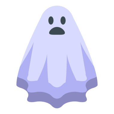 Ürkütücü kostüm ikonu izometrik vektörü. Cadılar bayramı çocuğu. Kıyafet partisi.