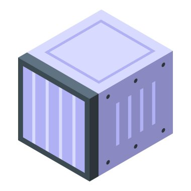 Filtre kutusu izometrik vektörü. Temiz hava. Serin sağlık