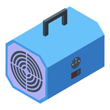 Fan ısıtıcı ikon izometrik vektörü. Hava temizliği. Toz bakterileri