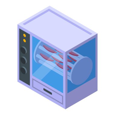 Fırın sosisi ikonu izometrik vektörü. Sosisli sandviç satıcısı. Hızlı piyasa